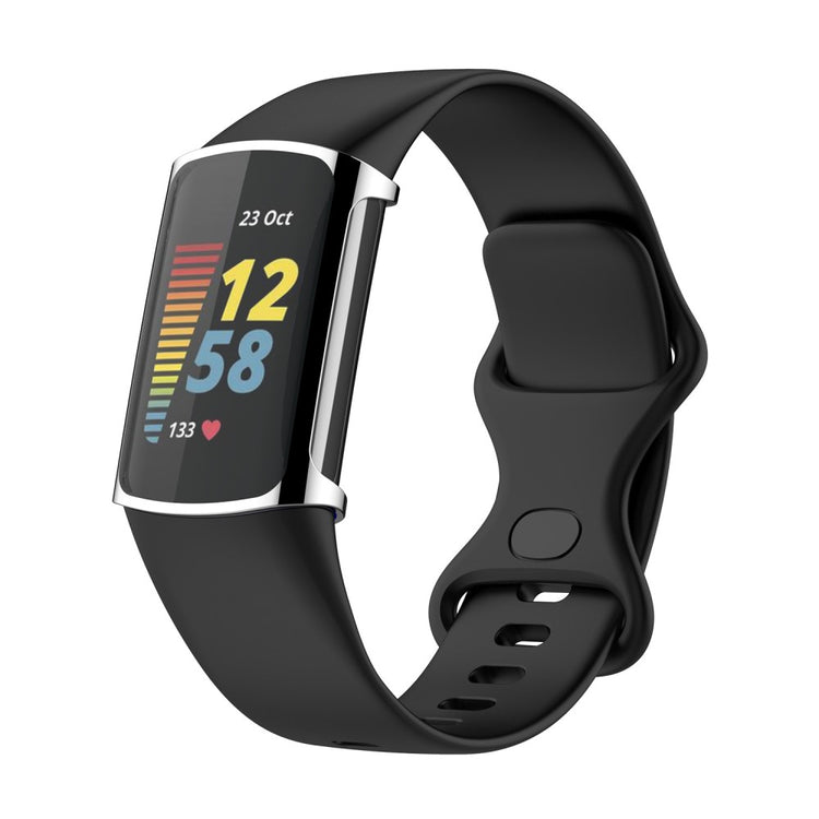 Fed Silikone Cover til Fitbit Charge 5 - Sølv#serie_6