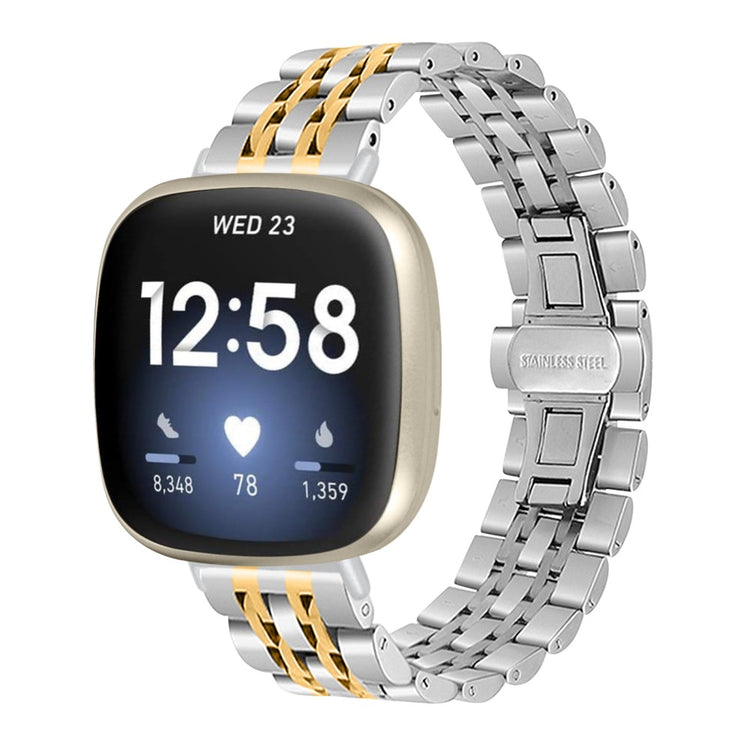 Godt Metal Universal Rem passer til Fitbit Sense 2 / Fitbit Versa 4 - Guld#serie_2