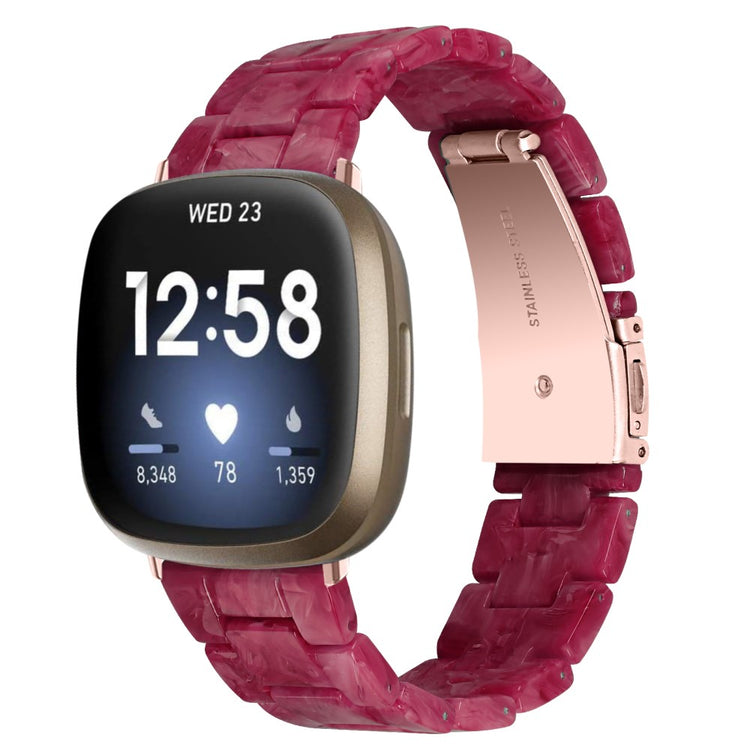 Fint Plastik Universal Rem passer til Fitbit Sense 2 / Fitbit Versa 4 - Rød#serie_1