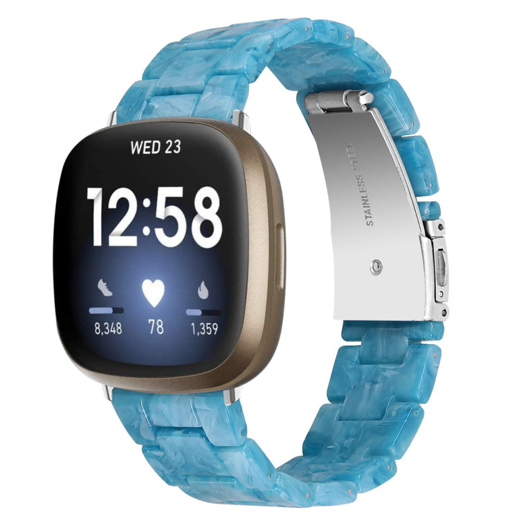 Fint Plastik Universal Rem passer til Fitbit Sense 2 / Fitbit Versa 4 - Blå#serie_2