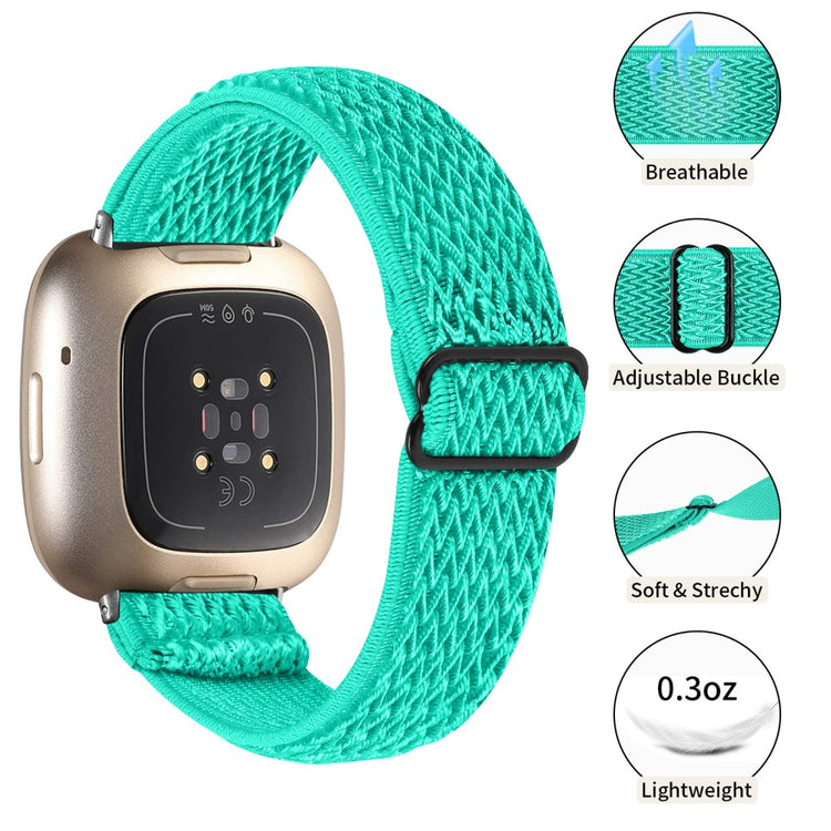 Smuk Nylon Universal Rem passer til Fitbit Sense 2 / Fitbit Versa 4 - Grøn#serie_1