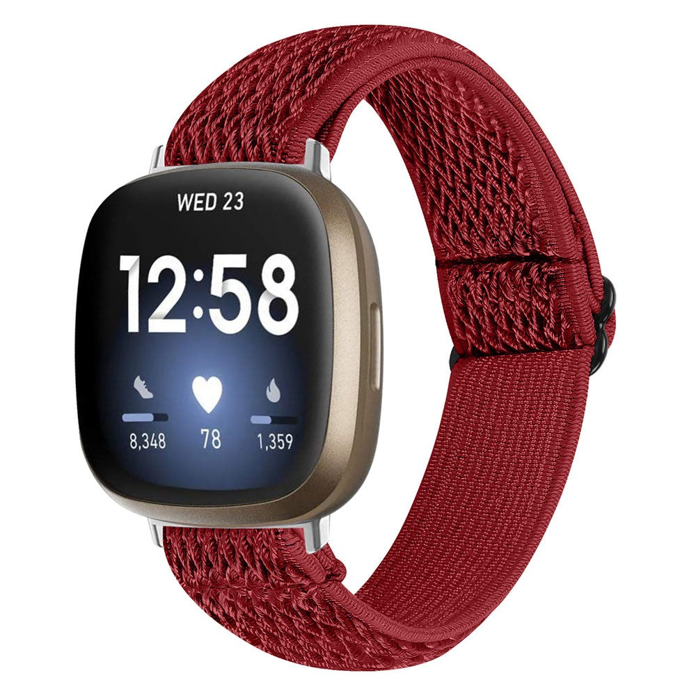 Smuk Nylon Universal Rem passer til Fitbit Sense 2 / Fitbit Versa 4 - Rød#serie_9