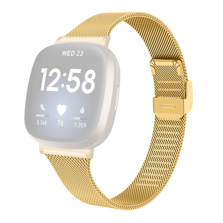 Stilren Metal Universal Rem passer til Fitbit Sense 2 / Fitbit Versa 4 - Guld#serie_1