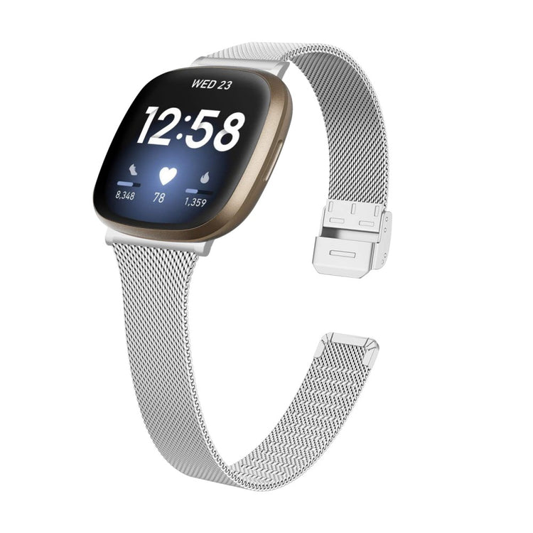 Udsøgt Metal Universal Rem passer til Fitbit Sense 2 / Fitbit Versa 4 - Sølv#serie_091