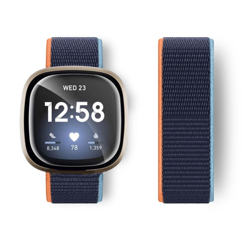 Kønt Nylon Universal Rem passer til Fitbit Versa 4 / Fitbit Sense 2 - Blå#serie_20