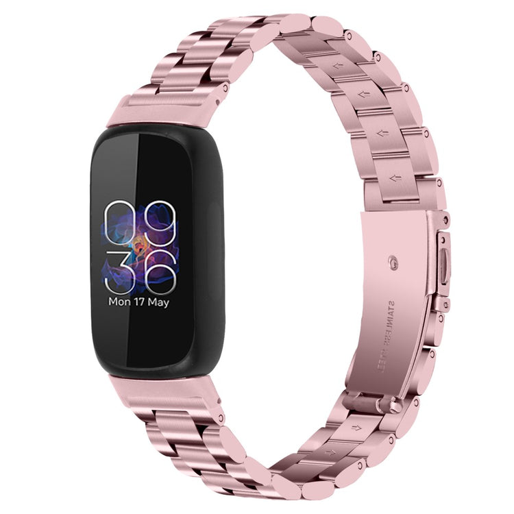 Fantastisk Metal Rem passer til Fitbit Inspire 3 - Pink#serie_5