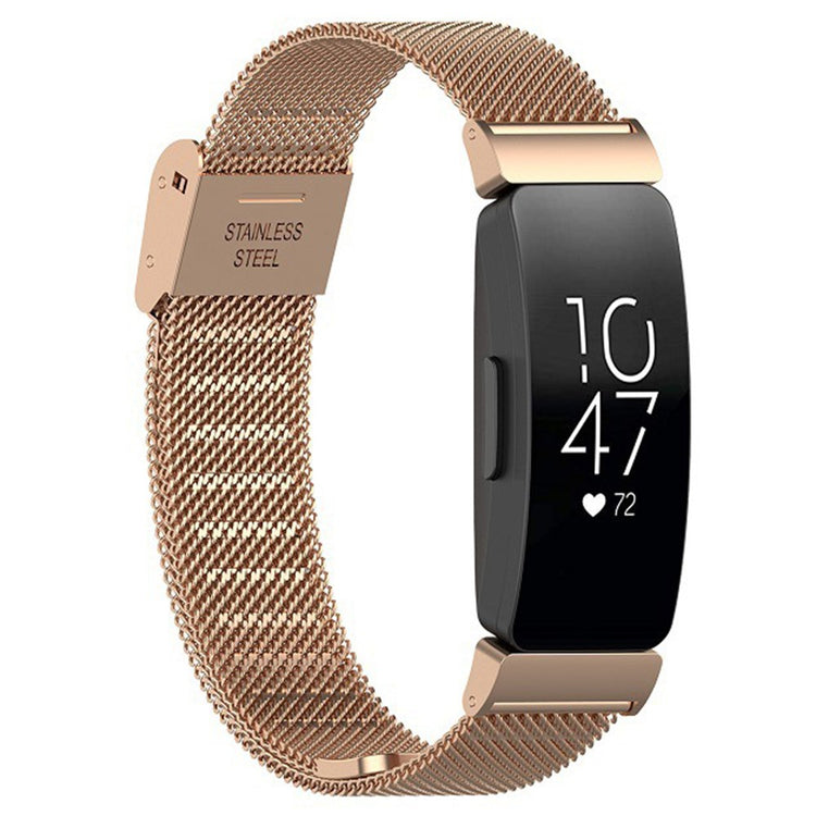 Helt Vildt Flot Metal Rem passer til Fitbit Inspire 3 - Pink#serie_3