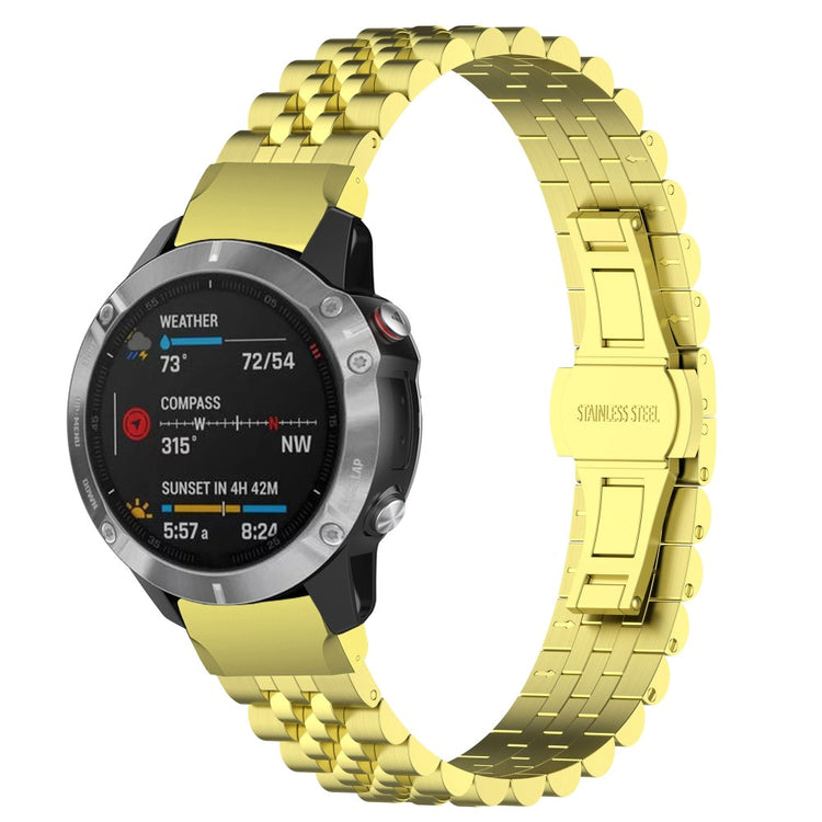 Super Fed Metal Universal Rem passer til Garmin Smartwatch - Guld#serie_6