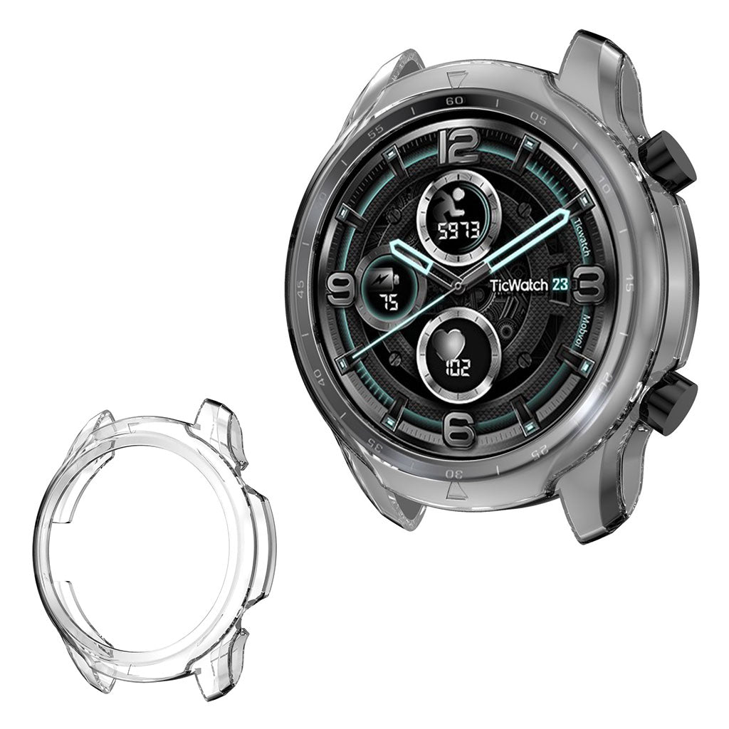 Meget Flot Ticwatch Pro 3 Silikone Cover - Gennemsigtig#serie_5