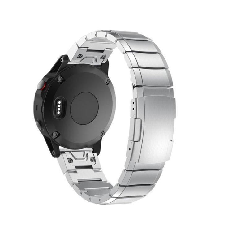 Slidstærk Garmin Fenix 5 Metal Rem - Sølv#serie_1