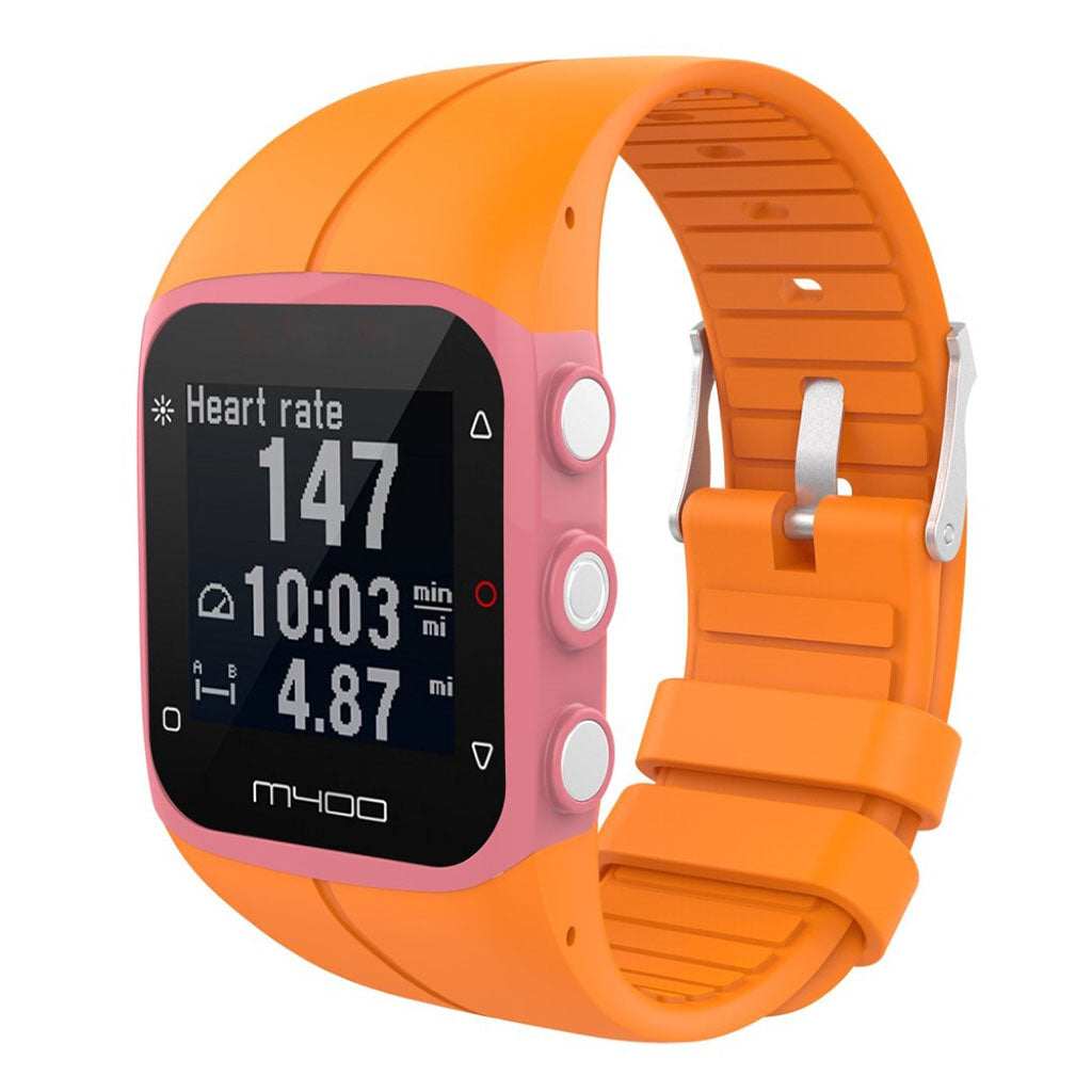 Super flot Polar M400 Silikone Rem - Orange#serie_3