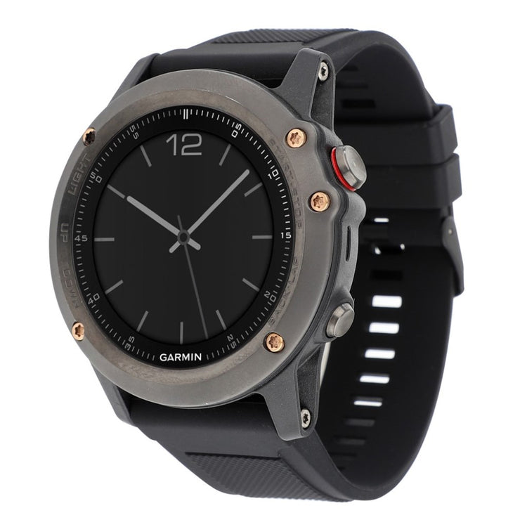 Smuk Garmin Fenix 5X / Garmin Tactix Charlie Silikone Rem - Sort#serie_1