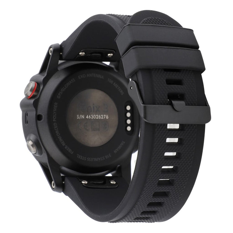 Smuk Garmin Fenix 5X / Garmin Tactix Charlie Silikone Rem - Sort#serie_1