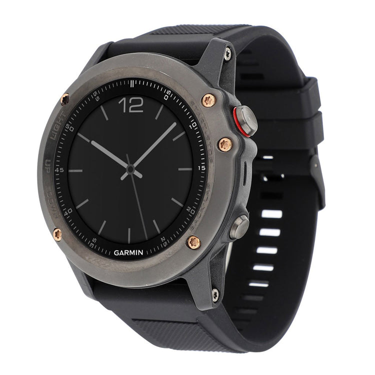 Smuk Garmin Fenix 5X / Garmin Tactix Charlie Silikone Rem - Sort#serie_1