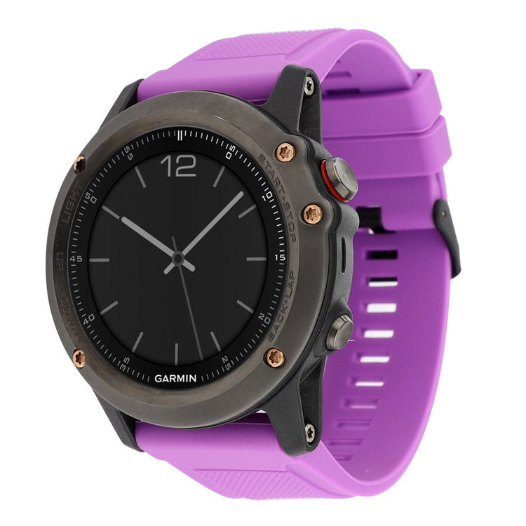 Smuk Garmin Fenix 5X / Garmin Tactix Charlie Silikone Rem - Lilla#serie_10