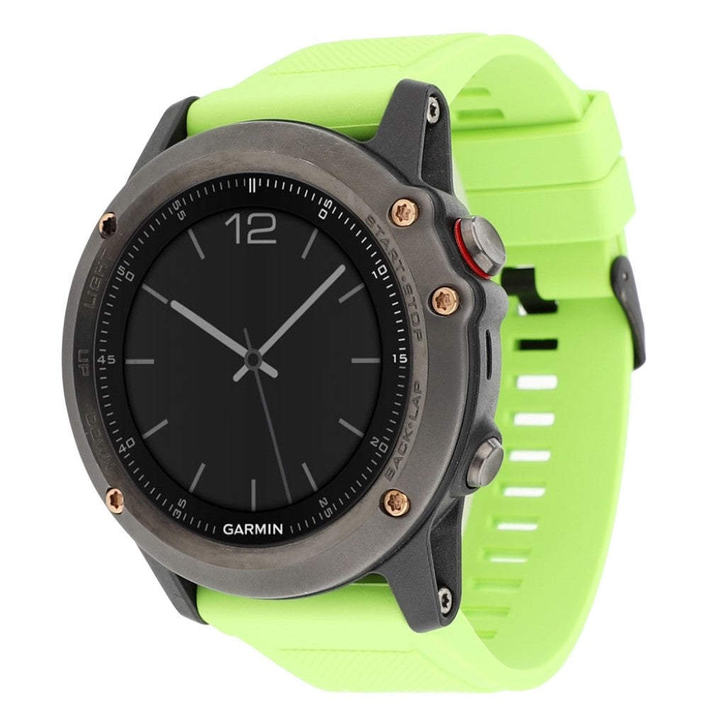 Smuk Garmin Fenix 5X / Garmin Tactix Charlie Silikone Rem - Grøn#serie_6