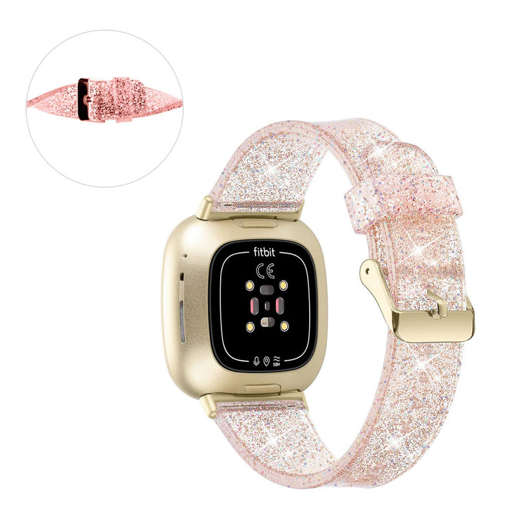 Mega nydelig Fitbit Versa 3 Silikone Rem - Guld#serie_2