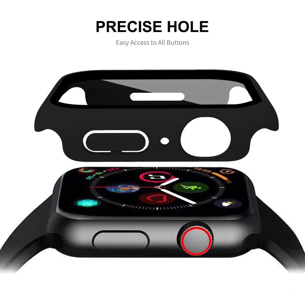 Meget Fed Apple Watch Series 7 41mm Cover med Skærmbeskytter i Plastik og Hærdet Glas - Hvid#serie_5