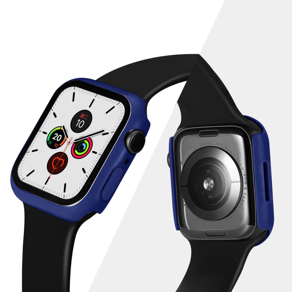 Mega Fint Apple Watch Series 7 41mm Cover med Skærmbeskytter i Plastik og Hærdet Glas - Blå#serie_16