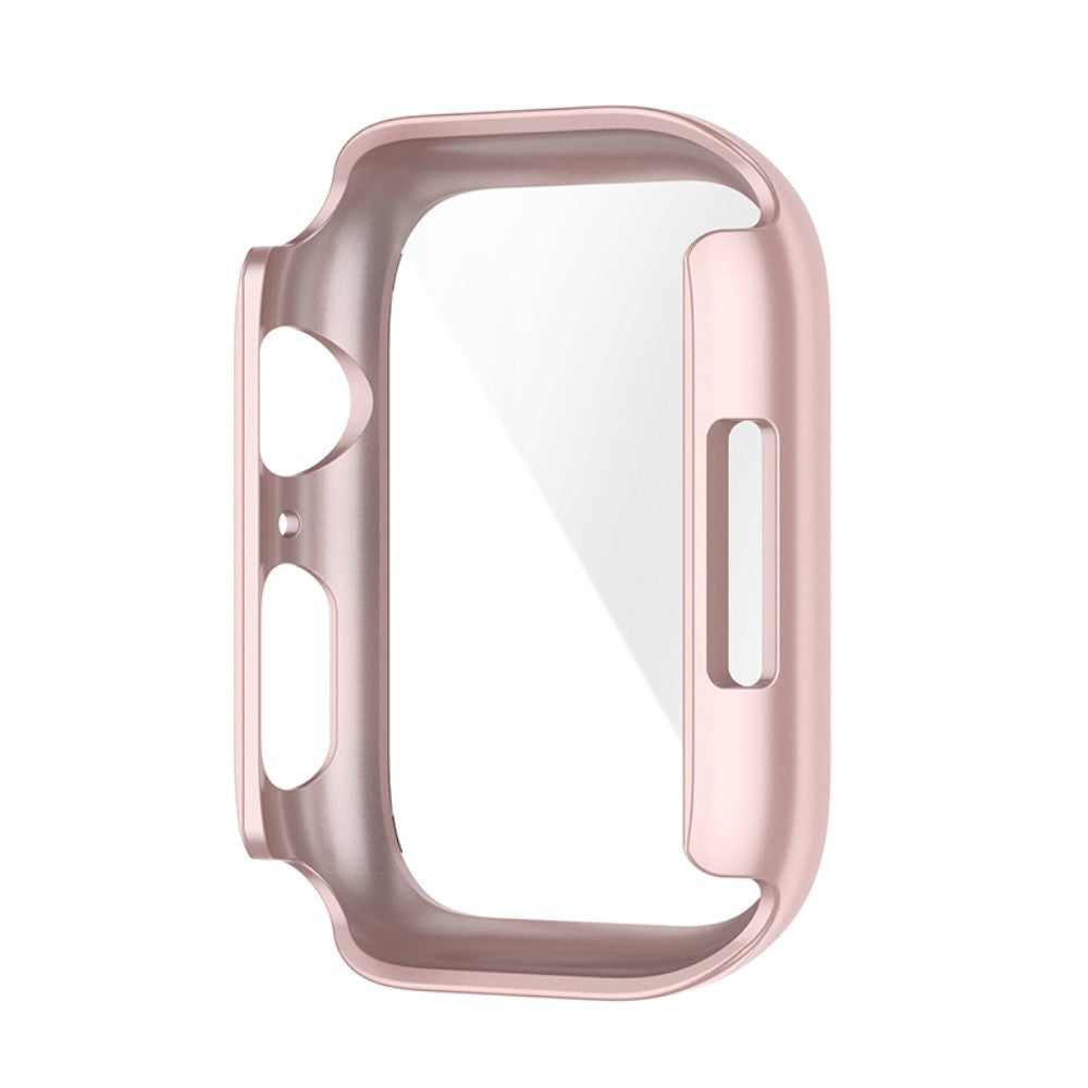 Rigtigt Flot Apple Watch Series 7 41mm Cover med Skærmbeskytter i Plastik og Hærdet Glas - Pink#serie_5