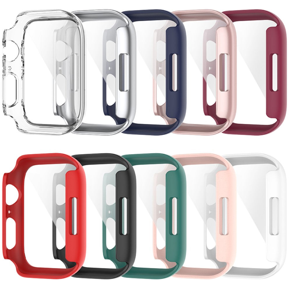 Rigtigt Flot Apple Watch Series 7 41mm Cover med Skærmbeskytter i Plastik og Hærdet Glas - Pink#serie_5