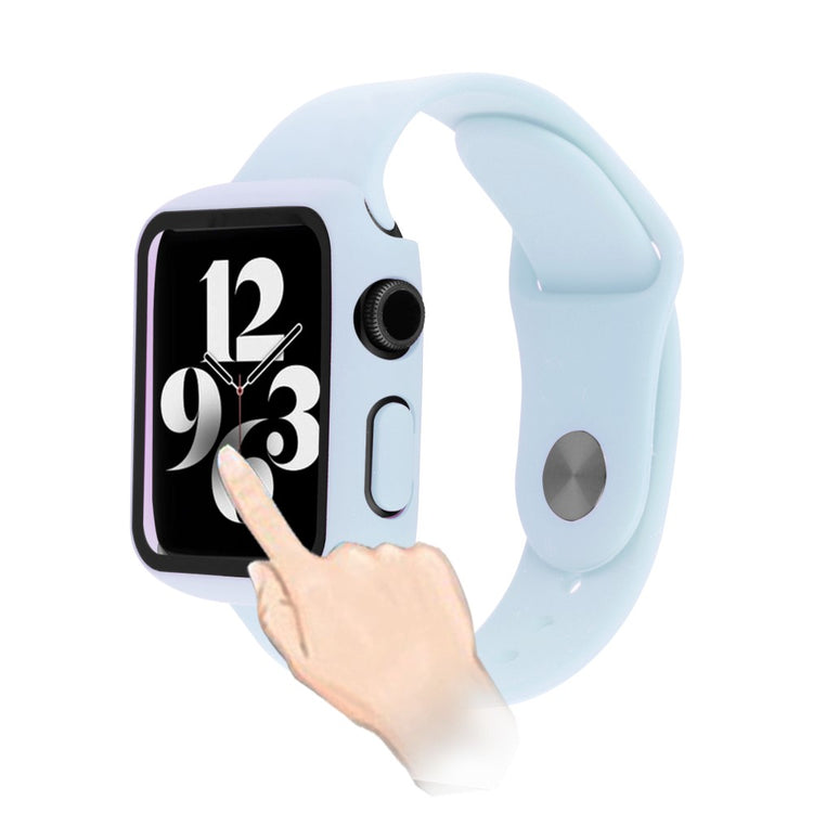 Apple Watch Series 7 41mm Silikone Cover med Rem og Hærdet Glas - Blå#serie_3