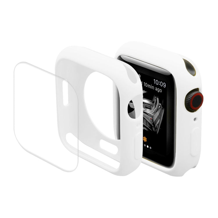 Super Flot Apple Watch Series 7 41mm Cover med Skærmbeskytter i Silikone - Hvid#serie_2