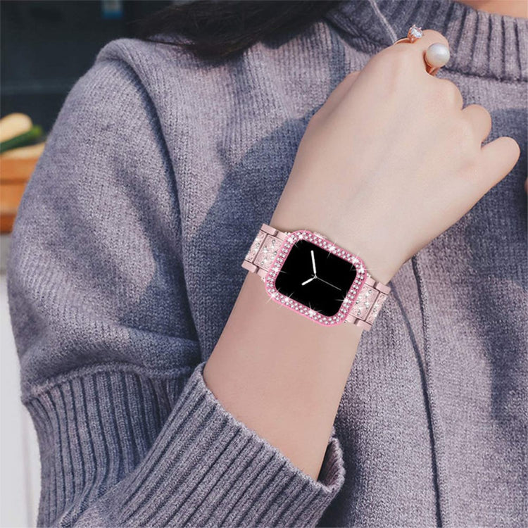 Apple Watch Series 7 41mm Metal Rem med Cover - Pink#serie_5