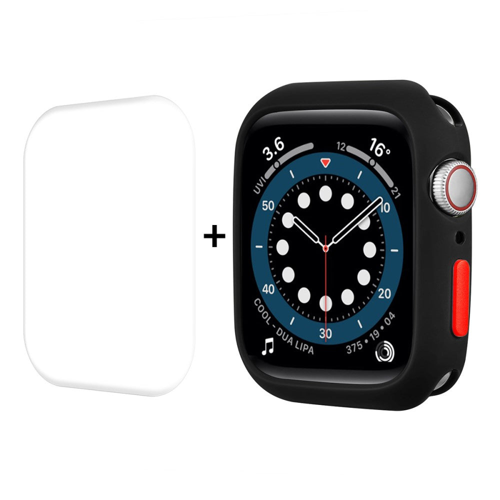 Vildt Fed Apple Watch Series 7 41mm Cover med Skærmbeskytter i Silikone - Gennemsigtig#serie_2