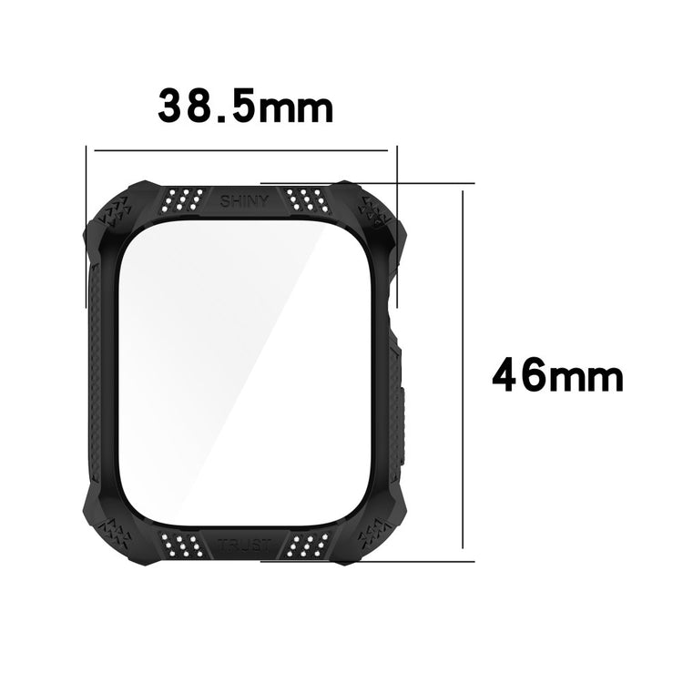 Vildt Flot Apple Watch Series 7 41mm Cover med Skærmbeskytter i Rhinsten og Hærdet Glas - Gennemsigtig#serie_2