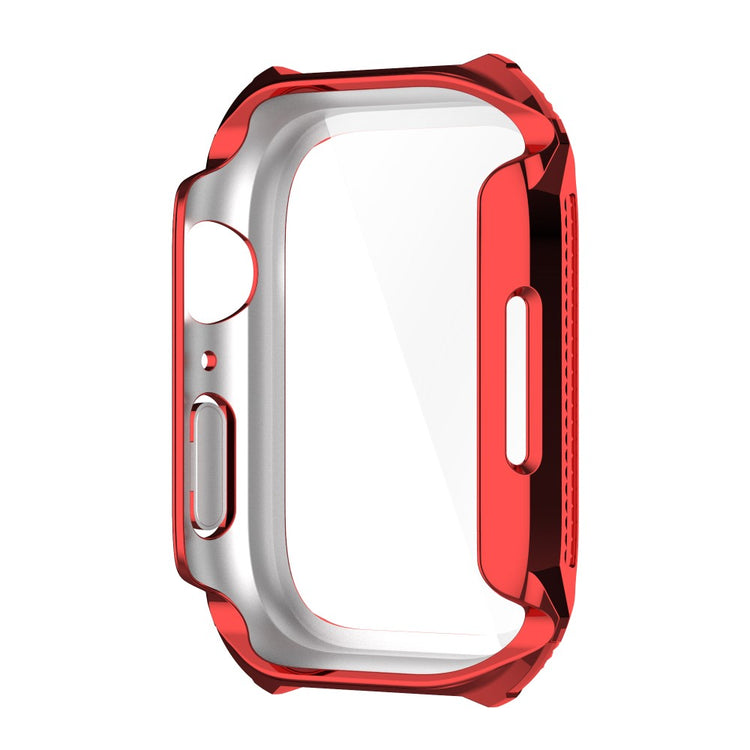 Vildt Flot Apple Watch Series 7 41mm Cover med Skærmbeskytter i Rhinsten og Hærdet Glas - Rød#serie_4