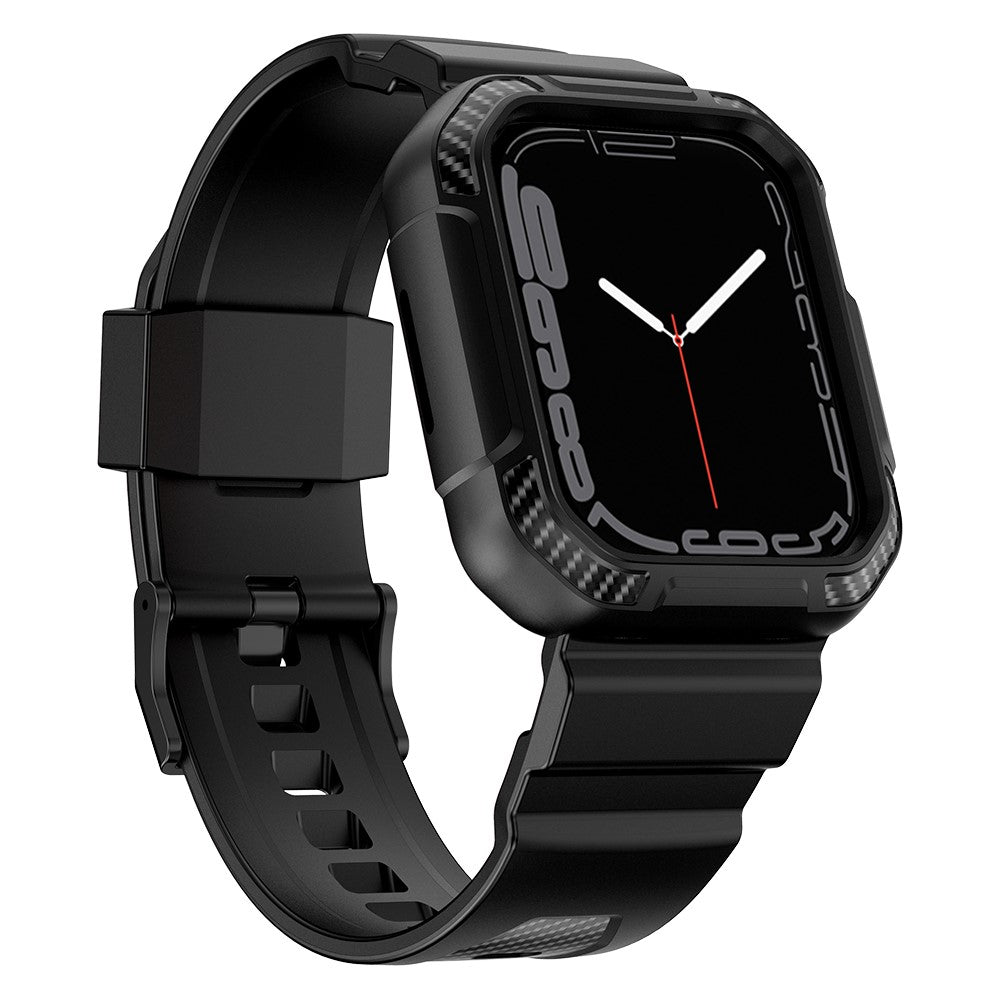 Apple Watch Series 7 41mm Silikone Cover med Rem - Sort#serie_1