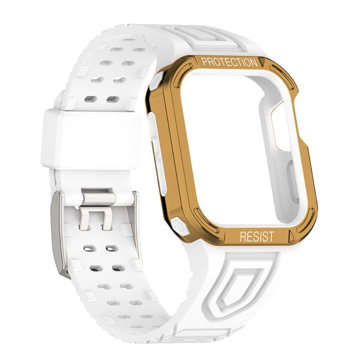 Apple Watch Series 7 41mm Silikone Rem med Cover - Guld#serie_1