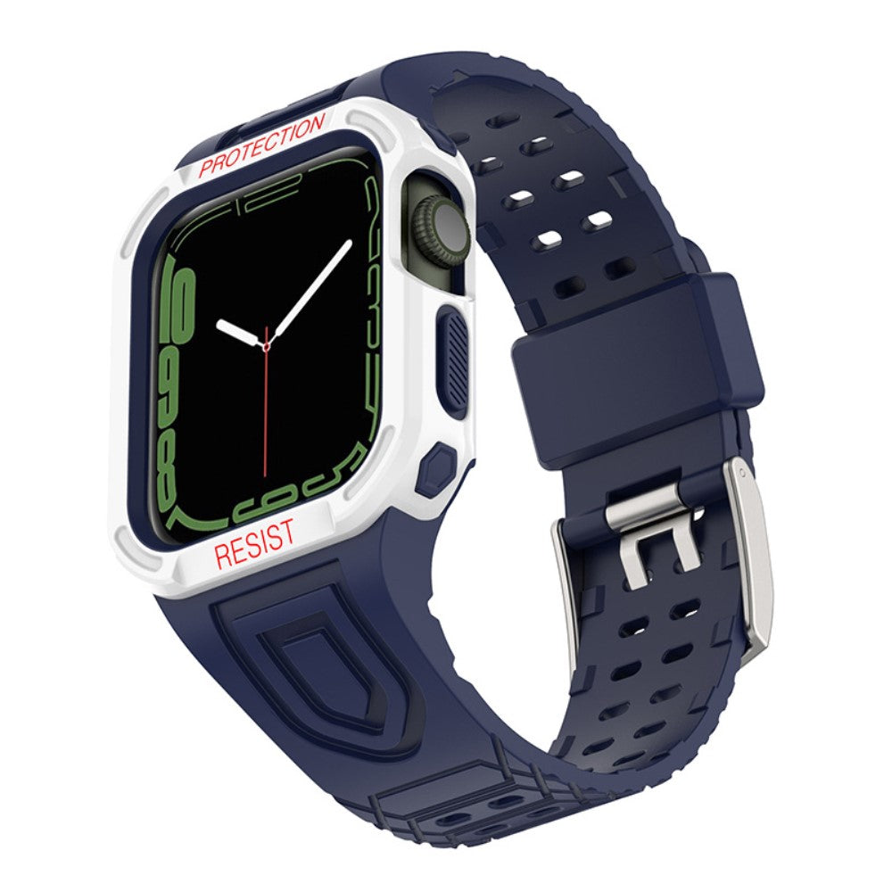 Apple Watch Series 7 41mm Silikone Rem med Cover - Blå#serie_13