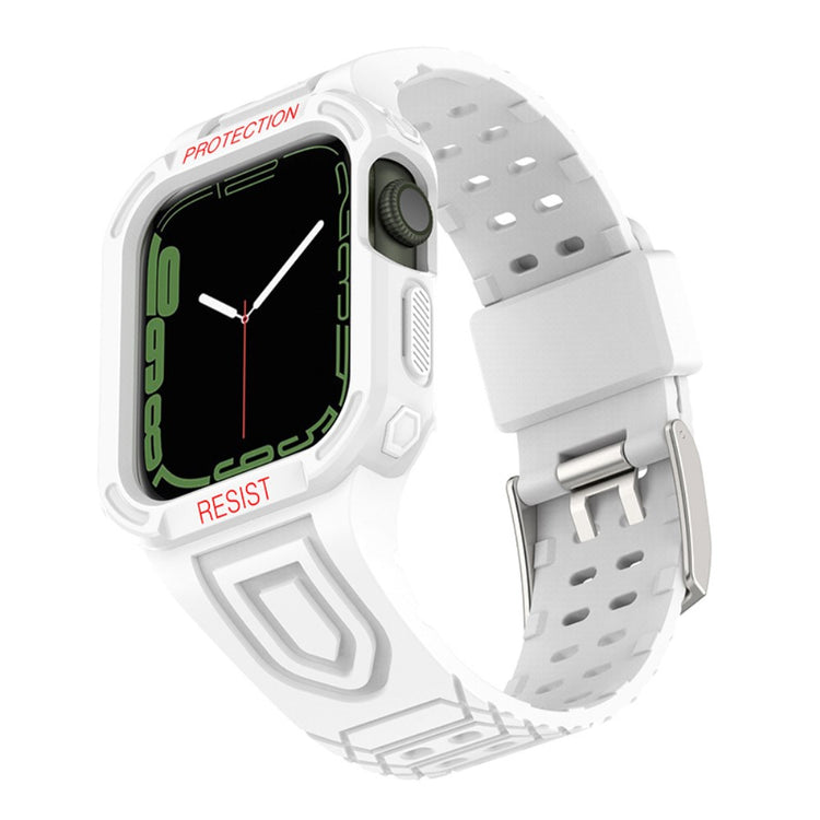 Apple Watch Series 7 41mm Silikone Rem med Cover - Hvid#serie_3