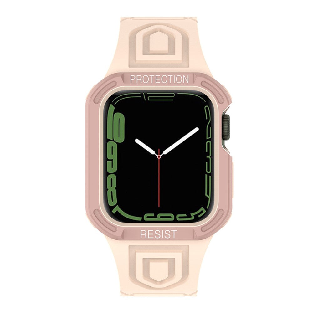 Apple Watch Series 7 41mm Silikone Rem med Cover - Pink#serie_4