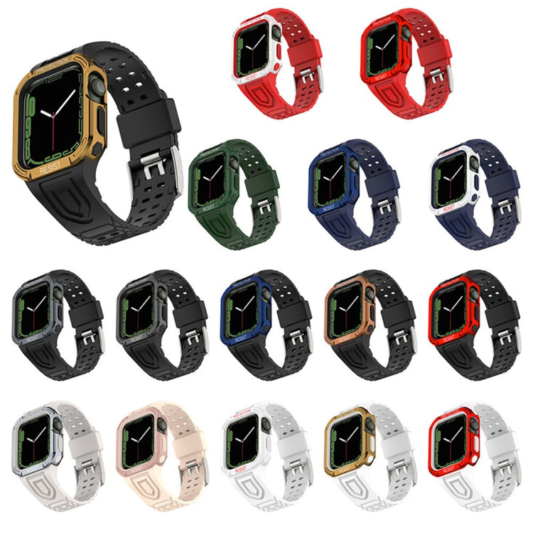 Apple Watch Series 7 41mm Silikone Rem med Cover - Sort#serie_8