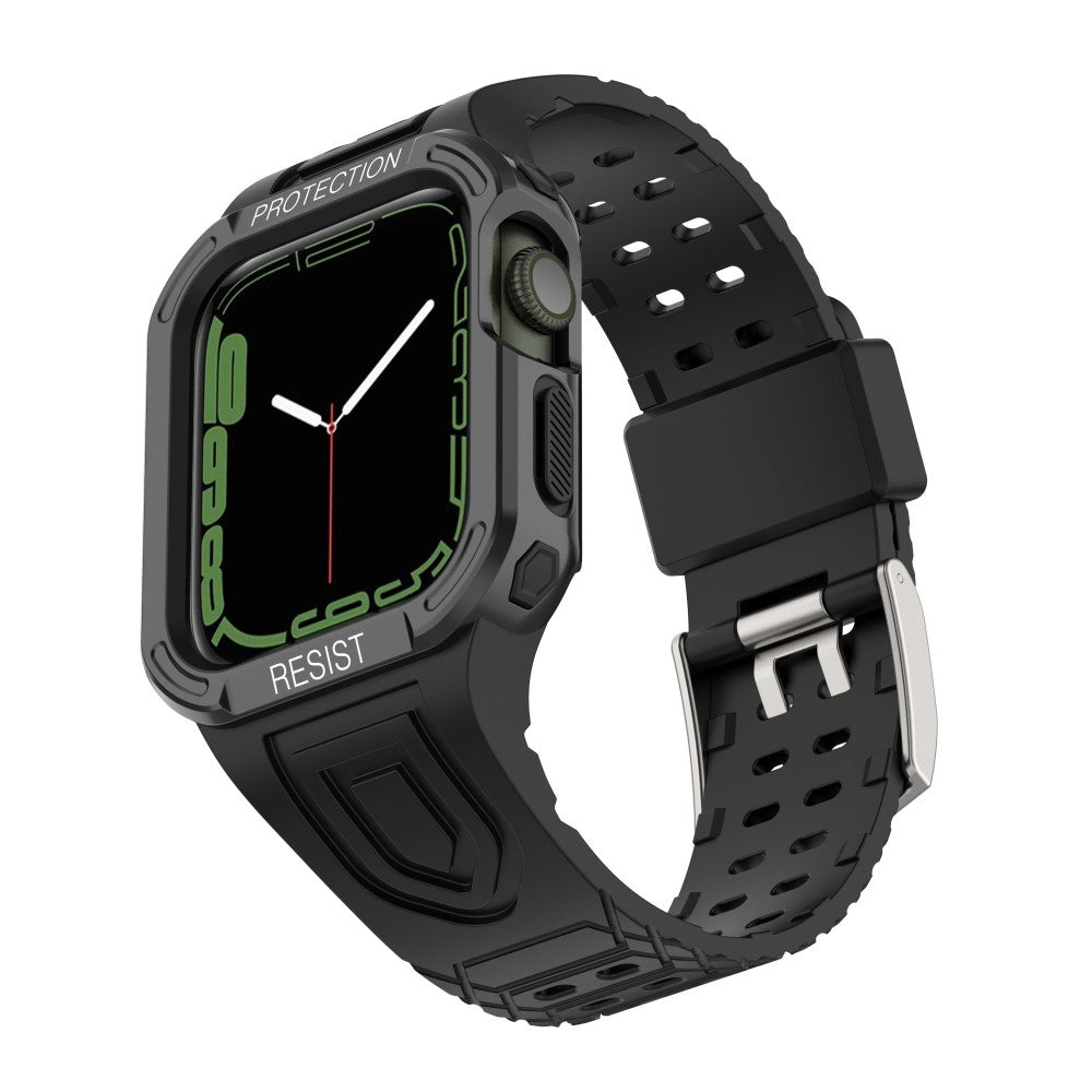 Apple Watch Series 7 41mm Plastik Rem med Etui - Sort#serie_1