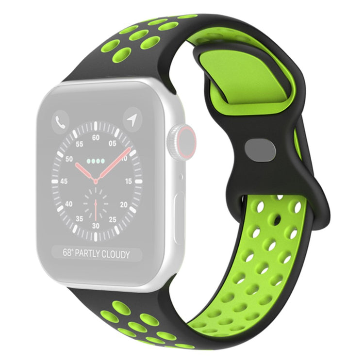 Rigtigt flot Apple Watch Series 7 41mm Silikone Rem - Sort#serie_12