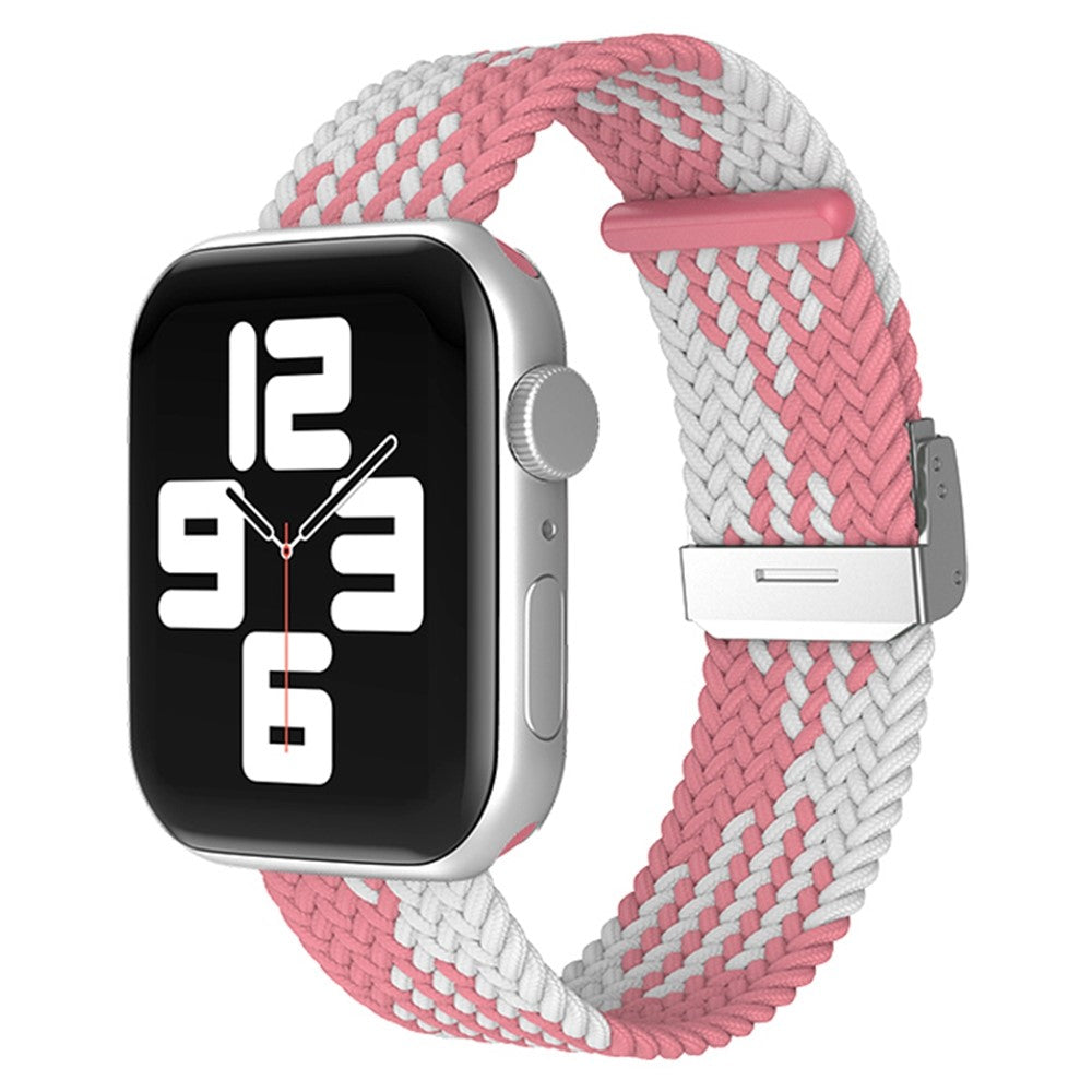 Helt vildt hårdfør Apple Watch Series 7 41mm Stof Urrem - Pink#serie_18
