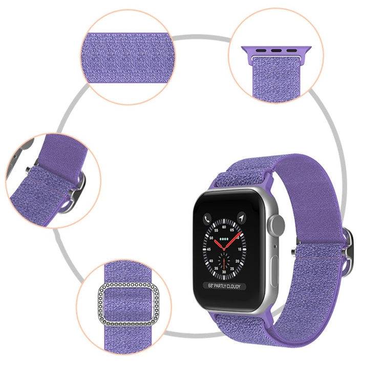 Meget holdbart Apple Watch Series 7 41mm Stof Urrem - Blå#serie_11