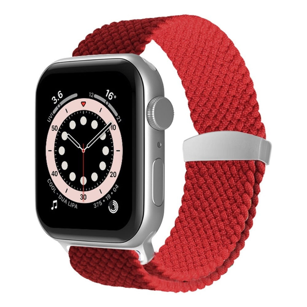 Tidsløst Apple Watch Series 7 41mm Stof Urrem - Rød#serie_7