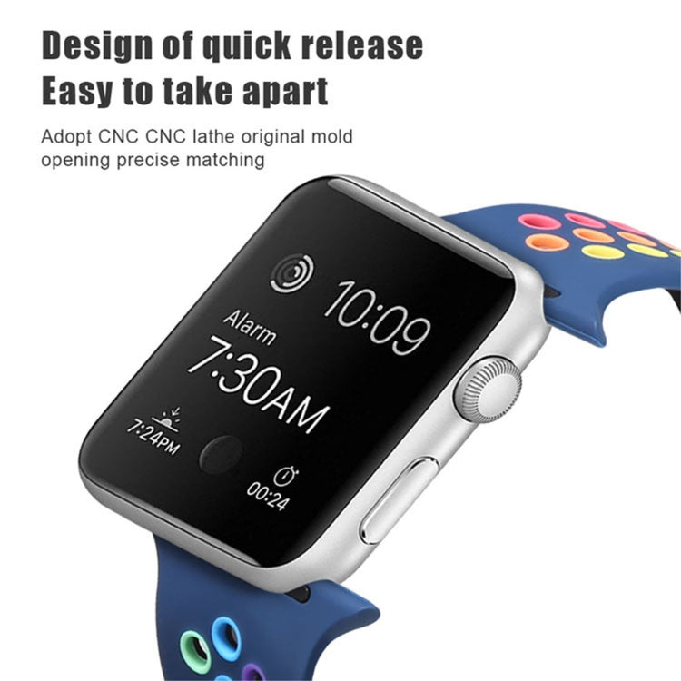 Rigtigt cool Apple Watch Series 7 41mm Silikone Urrem - Blå#serie_7
