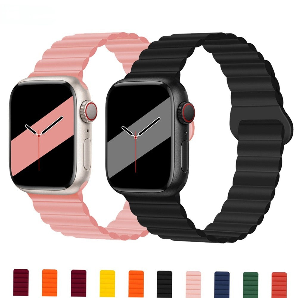 Super flot Apple Watch Series 7 41mm Silikone Urrem - Sort#serie_1