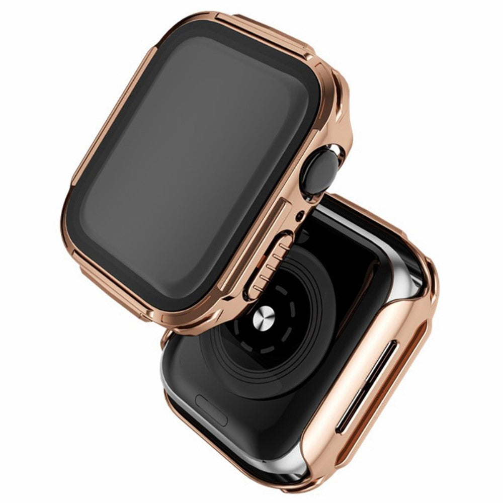 Vildt Flot Apple Watch Series 7 41mm Cover med Skærmbeskytter i Plastik og Hærdet Glas - Pink#serie_5