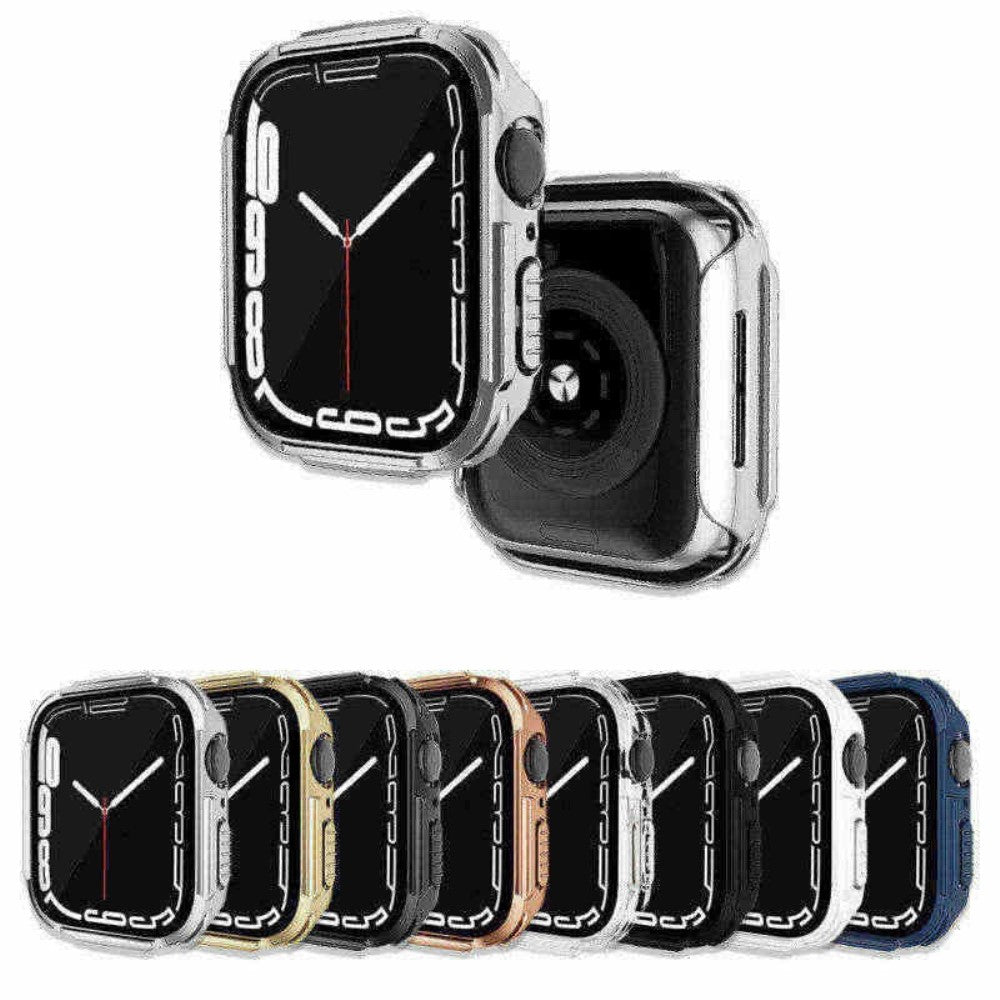 Vildt Flot Apple Watch Series 7 41mm Cover med Skærmbeskytter i Plastik og Hærdet Glas - Gennemsigtig#serie_6