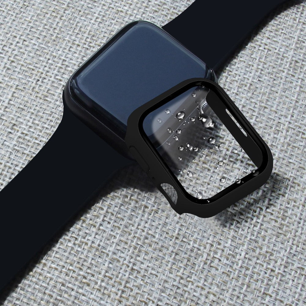 Vildt Godt Apple Watch Series 7 45mm Cover med Skærmbeskytter i Plastik og Hærdet Glas - Gennemsigtig#serie_1