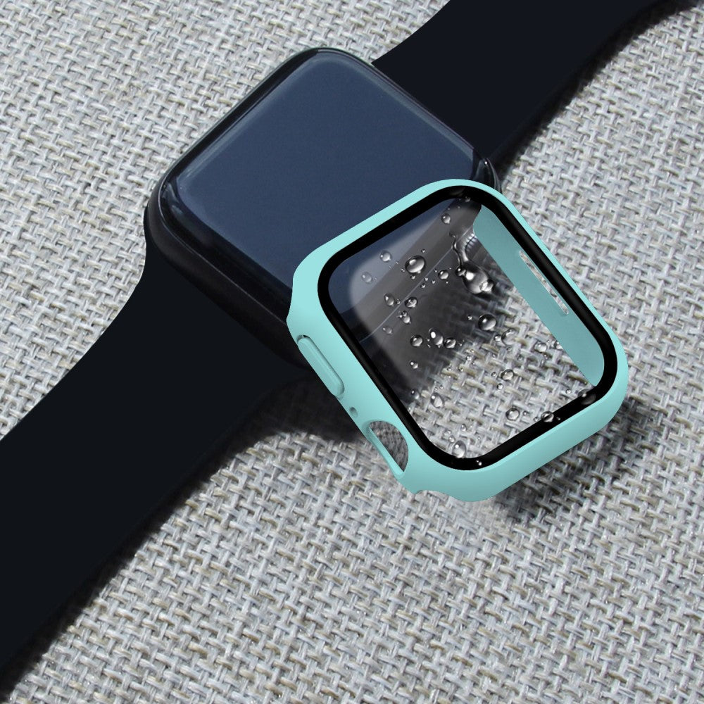 Vildt Godt Apple Watch Series 7 45mm Cover med Skærmbeskytter i Plastik og Hærdet Glas - Blå#serie_14