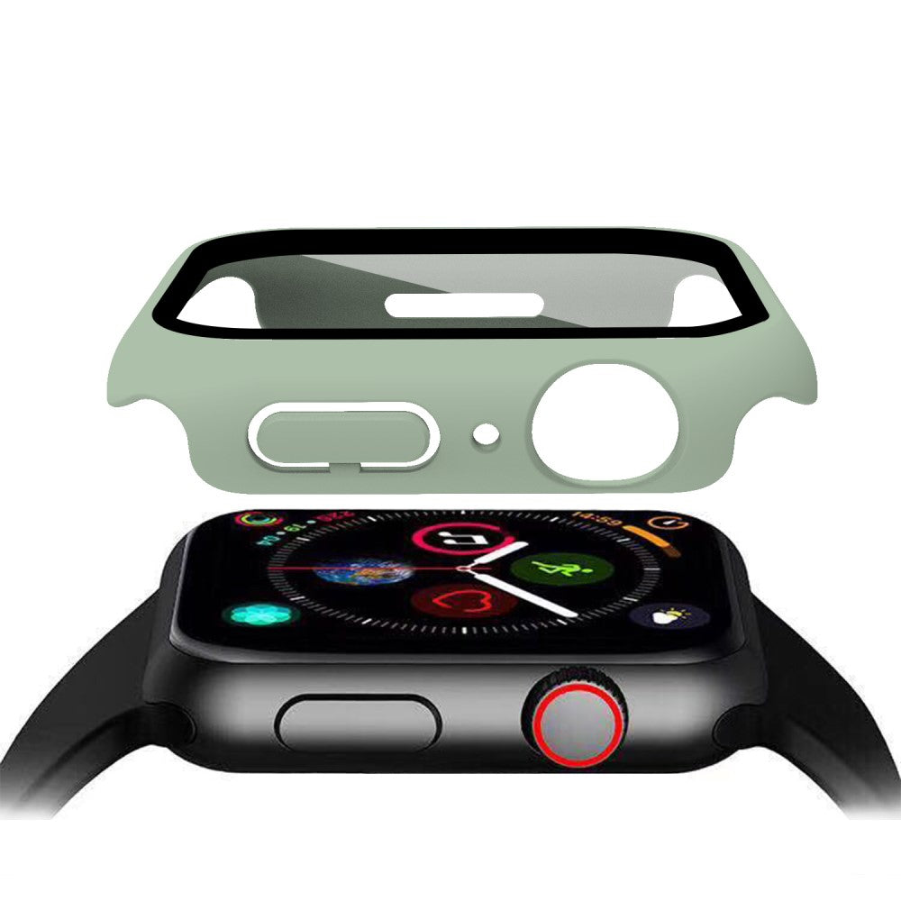 Vildt Godt Apple Watch Series 7 45mm Cover med Skærmbeskytter i Plastik og Hærdet Glas - Grøn#serie_4