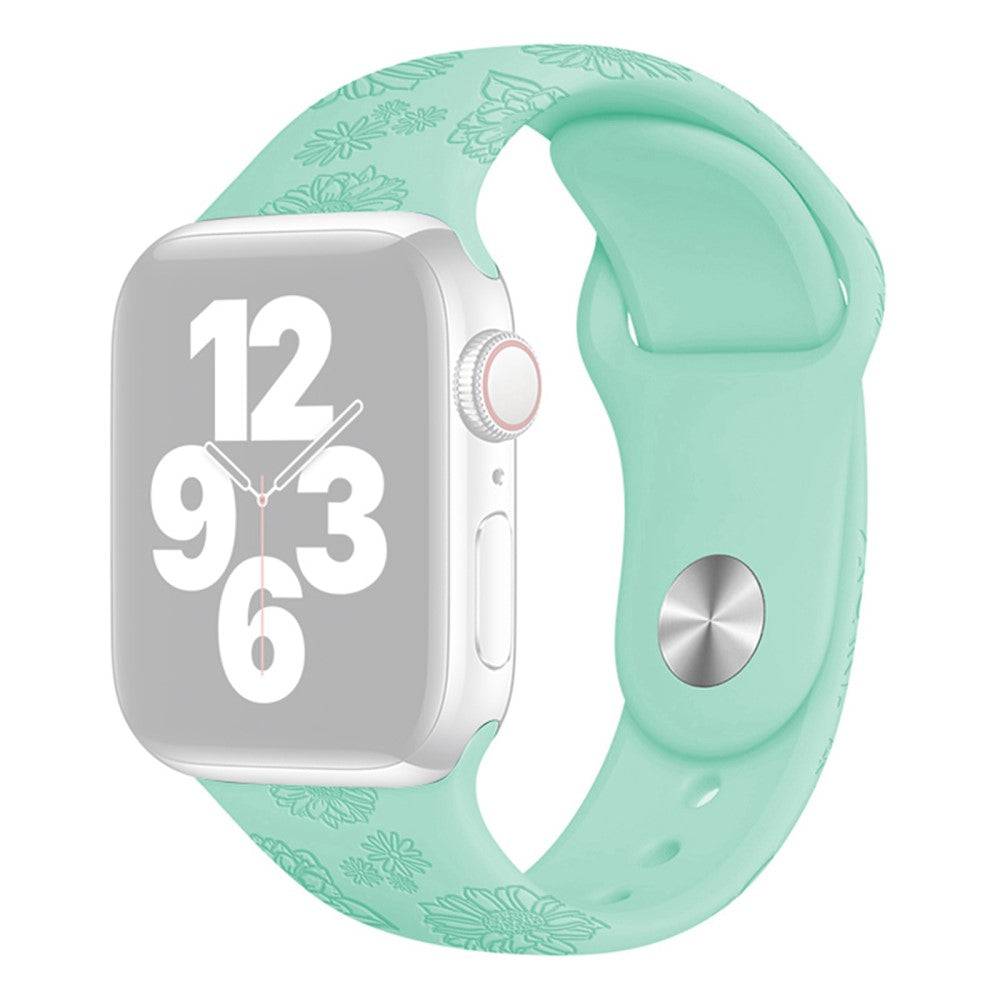 Super kønt Apple Watch Series 7 45mm Silikone Rem - Grøn#serie_12